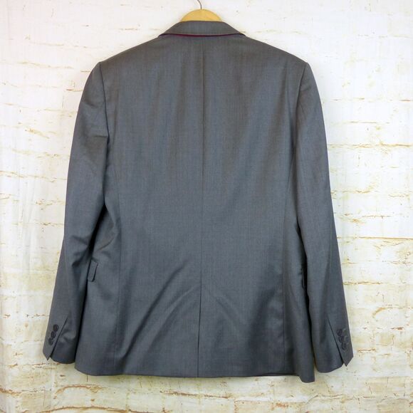 Ted Baker London Blazer Jacket Men 40R Gray Debonair Wool Two Button Suit Coat - Picture 2 of 13